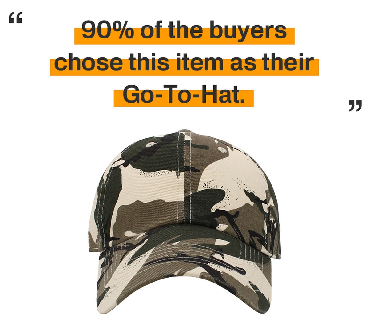 Safari Low Profile Baseball Caps Front View